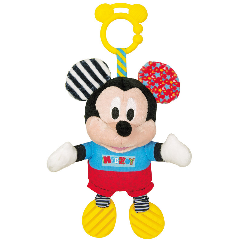 Baby Clementoni Disney Baby Βρεφικό Παιχνίδι Mickey Χνουδωτό-Κουδουνίστρα Για 6+ Μηνών(1000-17165)