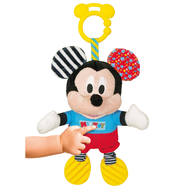 Baby Clementoni Disney Baby Βρεφικό Παιχνίδι Mickey Χνουδωτό-Κουδουνίστρα Για 6+ Μηνών(1000-17165)