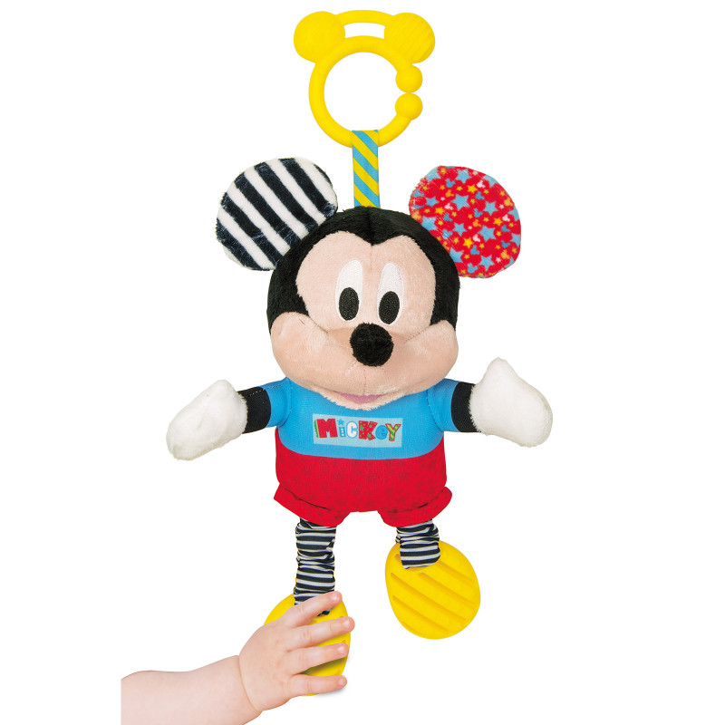 Baby Clementoni Disney Baby Βρεφικό Παιχνίδι Mickey Χνουδωτό-Κουδουνίστρα Για 6+ Μηνών(1000-17165)