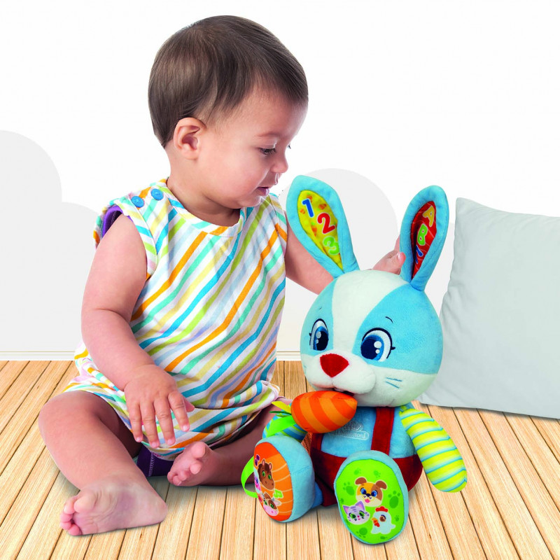 Baby Clementoni Educational Baby Toddler Interactive Plush Rabbit For 10+ Months(1000-63565)