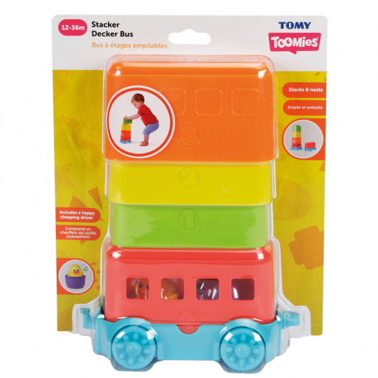 Tomy Toomies Baby Toddler Toy Stacker Decker Bus For 12-36 Months(1000-73220)