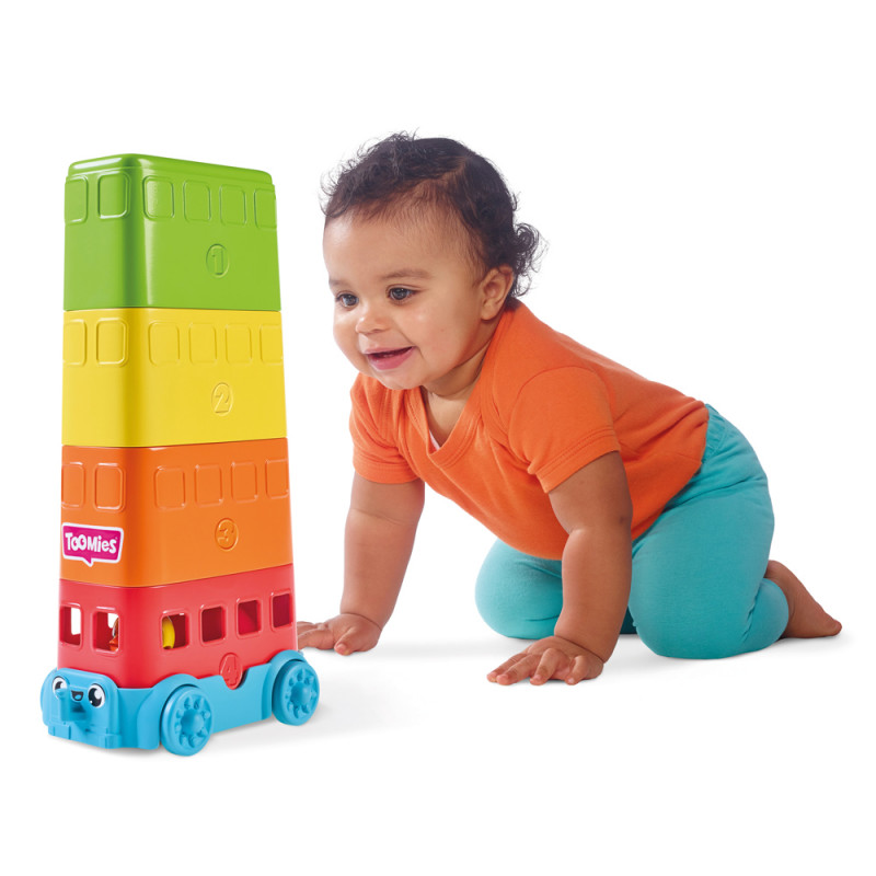 Tomy Toomies Baby Toddler Toy Stacker Decker Bus For 12-36 Months(1000-73220)