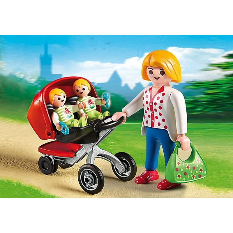 Playmobil Μαμά με δίδυμα και καροτσάκι(5573)