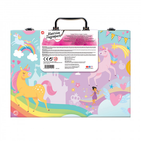 AS Wooden Art Case Deluxe Unicorn With 100 Accessories For Ages 3+(1038-11051)