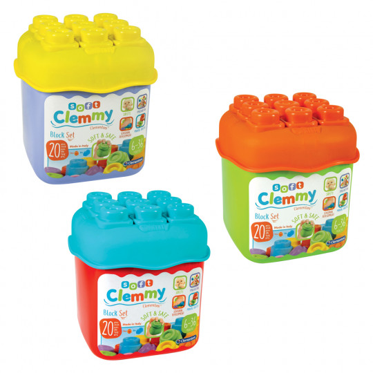 Soft Clemmy Baby Toddler Soft Premium Blocks Bucket 20 pcs For 6-36 Months(1033-63087)