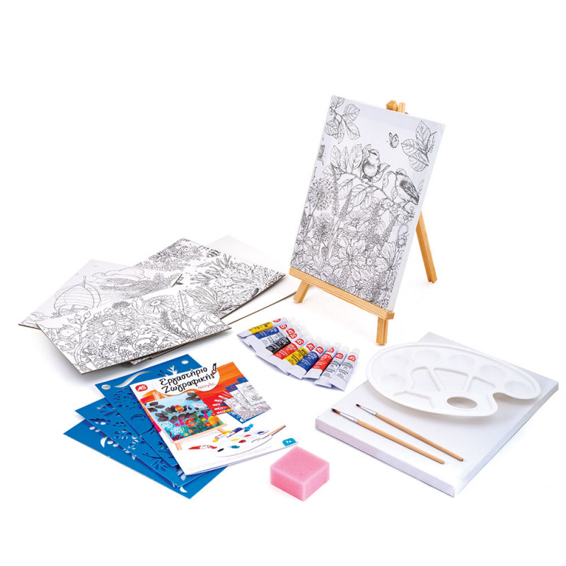 Painting Workshop Acrylic Drawing Set With Wooden Easel For Ages 7+(1038-11021)