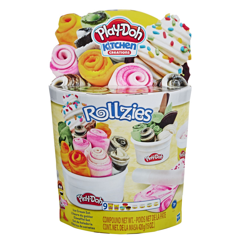 Play-Doh Kitchen Creations Rollzies Ice Cream Set with 4 Jars(E8055)