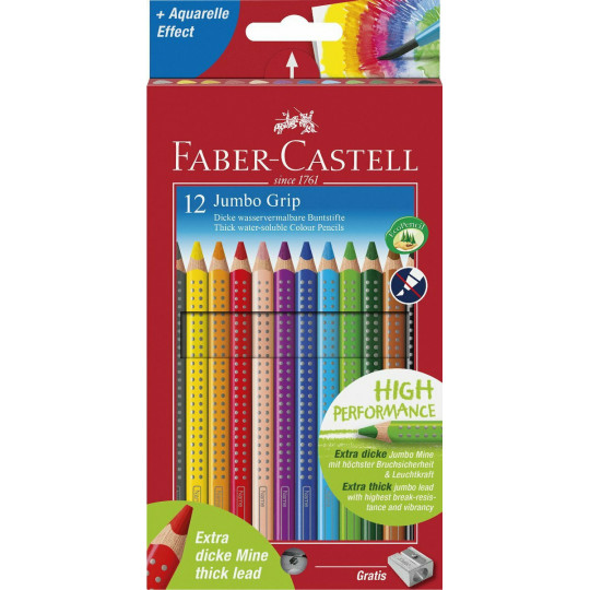 Faber Castell Ξυλομπογιές Jumbo Grip  12τμχ (12305601)