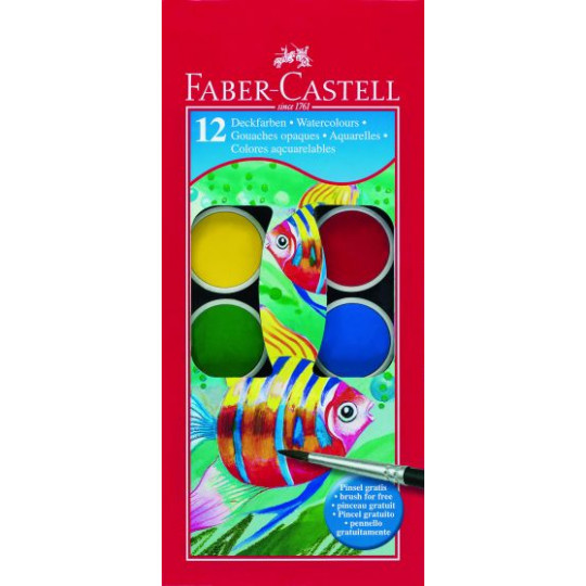 Faber Castell Νερομπογιές 30mm 12Τμχ (12306251)