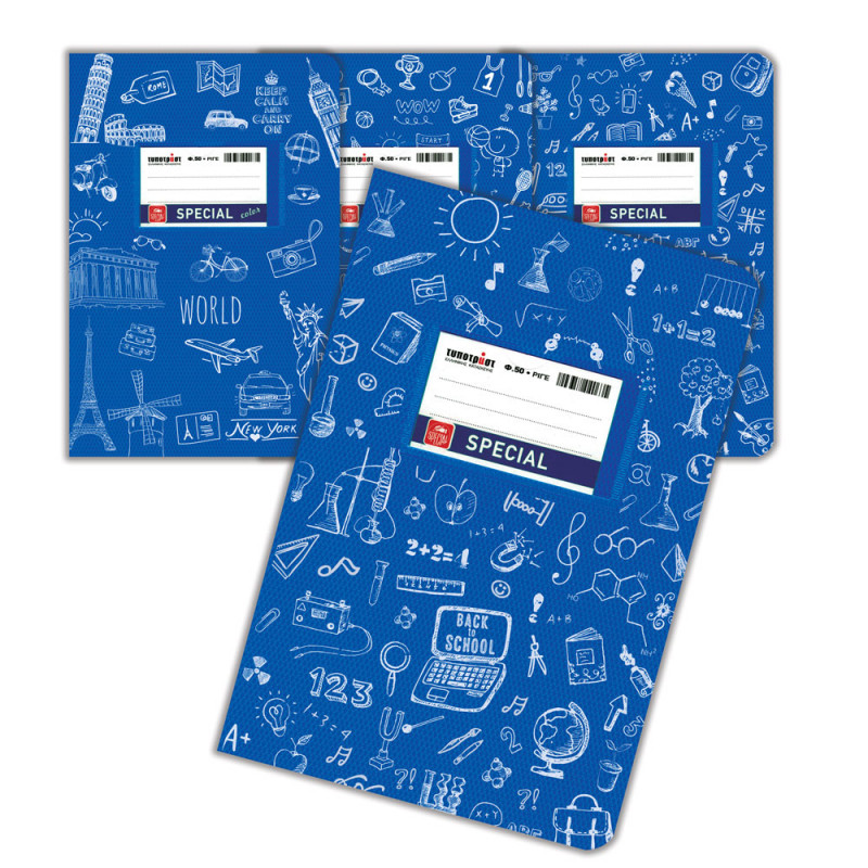 Typotrust Notebook Striped 50Sheets Blue (4301)