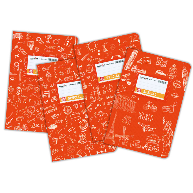 Typotrust Notebook Striped 50Sheets Orange (4305)