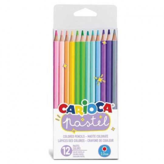 Carioca Pastel 12-coloured 12-colour woodboats (C43034)