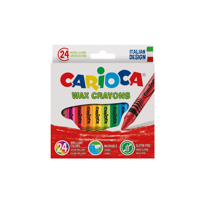 Carioca Wax Regular Crayons Regular 12 Pieces (C42365)