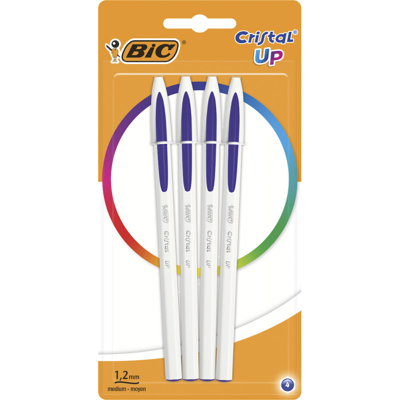 Bic Στυλό Ballpoint 1.2mm με Μπλε Mελάνι 4τμχ Cristal Up (949875)