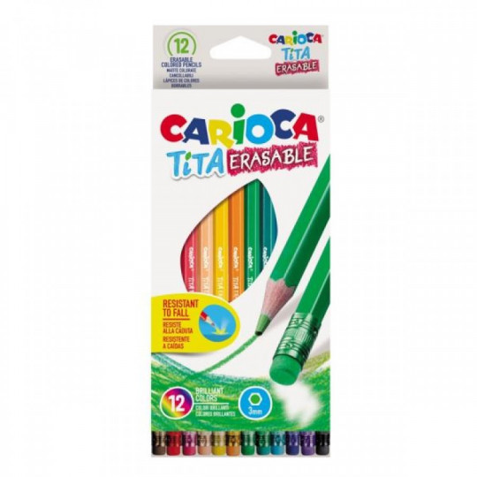 Carioca WoodBoys With 12color Tita Eraser (C42897)