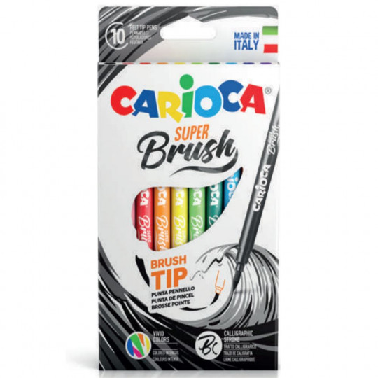 Carioca Μαρκαδόροι Brush 10χρωμάτων (C42937)