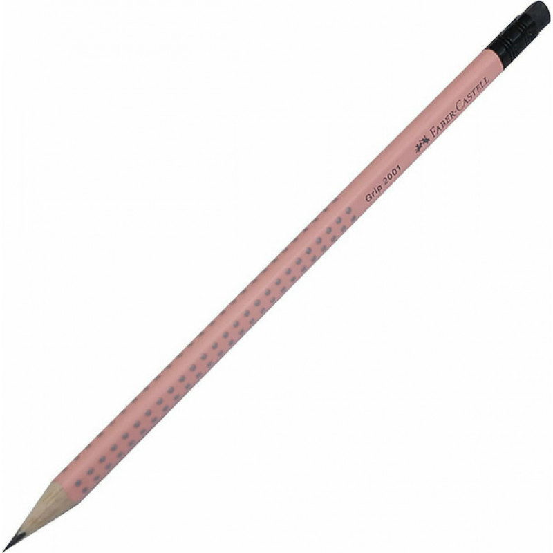 Faber Castell Grip 2001 Pencil Salmon HB with Eraser (12310260)