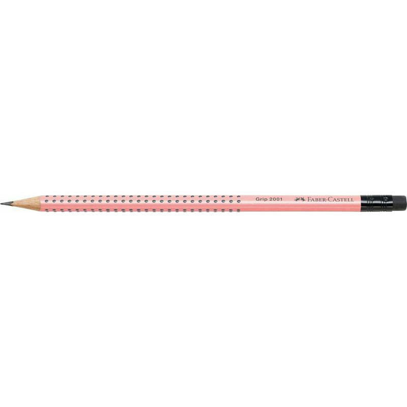 Faber Castell Grip 2001 Pencil Salmon HB with Eraser (12310260)