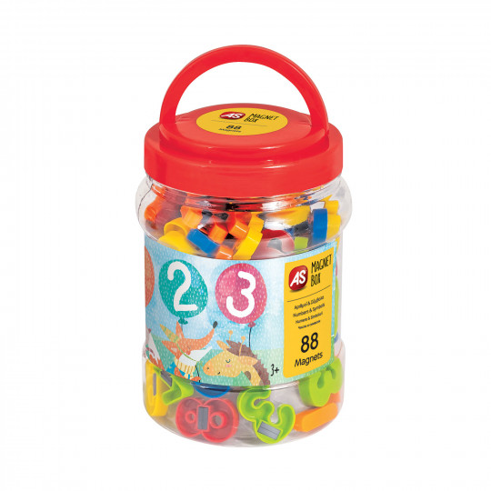 AS Magnet Box 88 Magnets Numbers &amp; Symbols Bucket For Ages 3+(1027-11153)