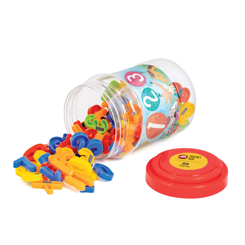 AS Magnet Box 88 Magnets Numbers & Symbols Bucket For Ages 3+(1027-11153)