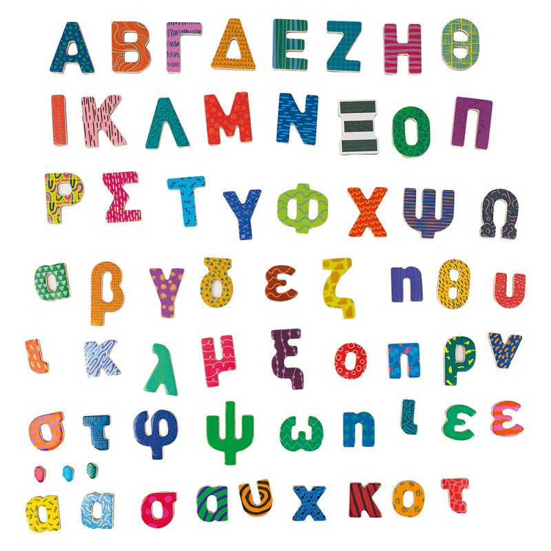 AS Magnet Box Greek Letters 63 Educational Wooden Magnets For Ages 3+(1029-64048)