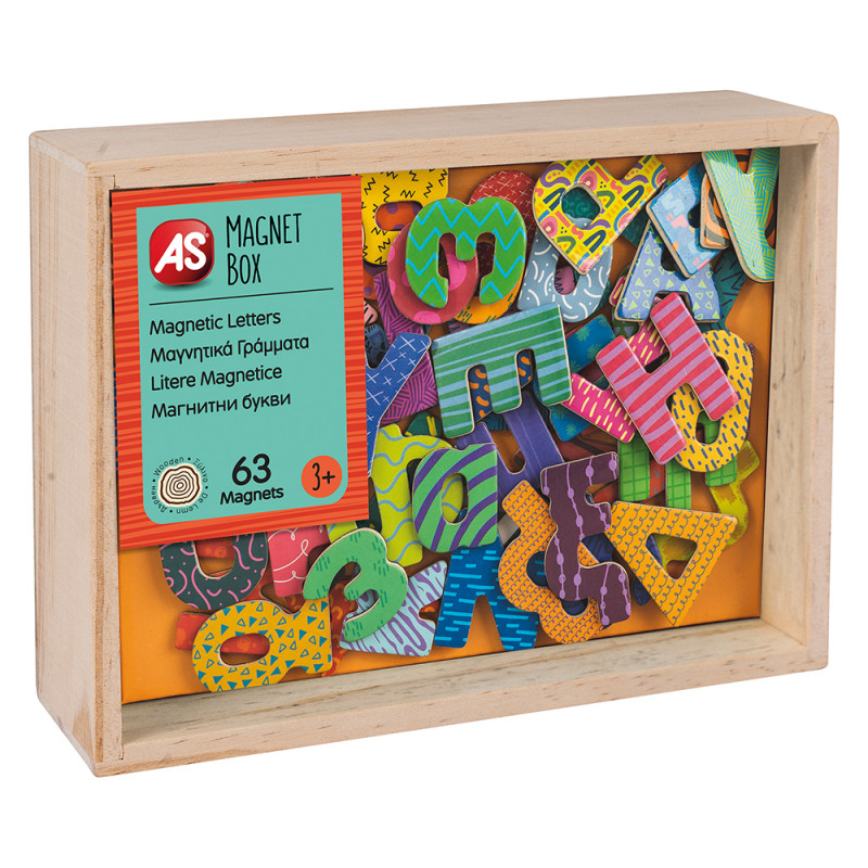 AS Magnet Box Greek Letters 63 Educational Wooden Magnets For Ages 3+(1029-64048)