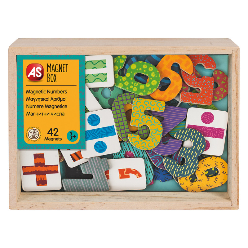 AS Magnet Box Numbers And Arithmetic Symbols 42 Educational Wooden Magnets For Ages 3+(1029-64051)