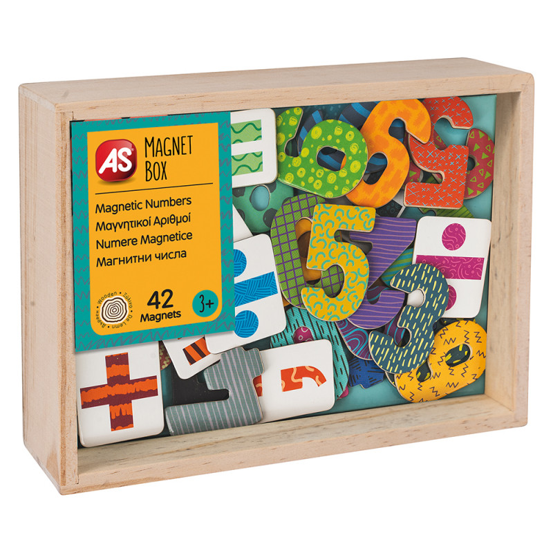 AS Magnet Box Numbers And Arithmetic Symbols 42 Educational Wooden Magnets For Ages 3+(1029-64051)