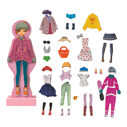 AS Magnet Box Fashion Girl Dress-Up 40 Εκπαιδευτικοί Ξύλινοι Μαγνήτες Για 3+ Χρονών(1029-64053)