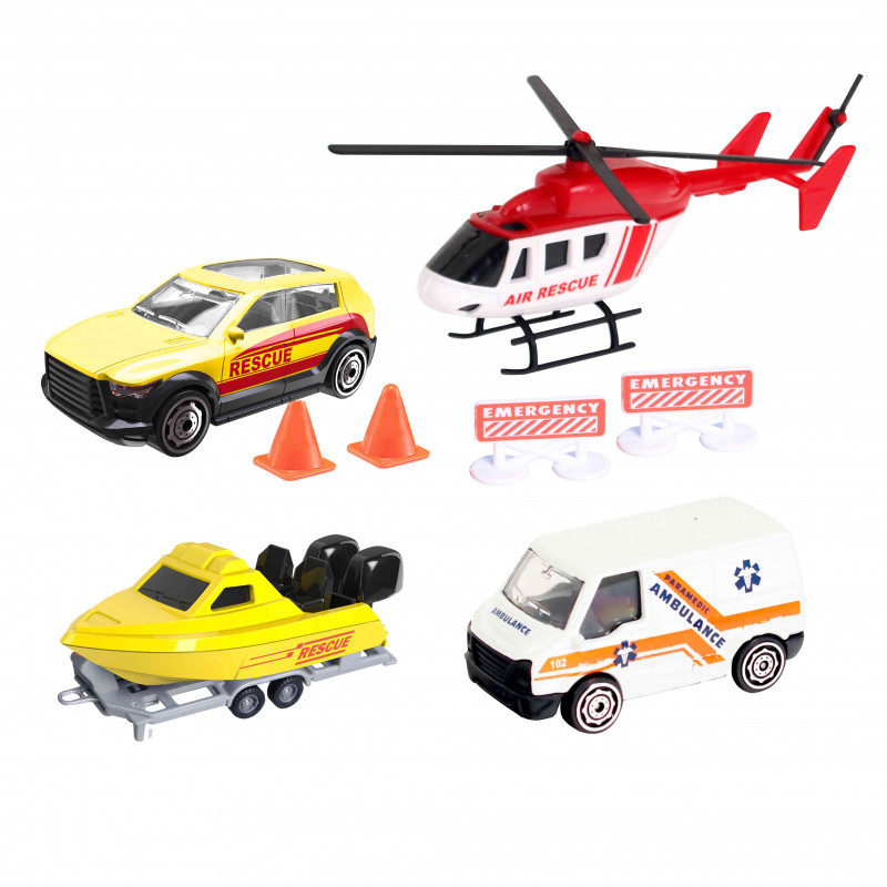 Teamsterz Air Sea Rescue Team Set with Die-Cast Vehicles For Ages 3+(7535-17087)