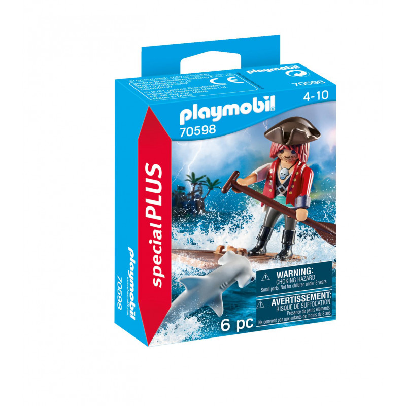 Playmobil Πειρατής με σχεδία και σφυροκέφαλος καρχαρίας(70598)