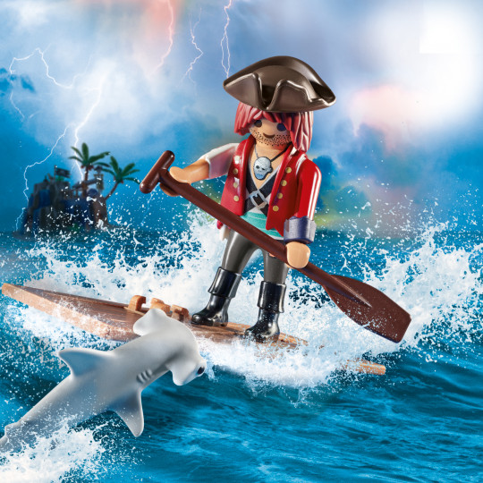 Playmobil Πειρατής με σχεδία και σφυροκέφαλος καρχαρίας(70598)