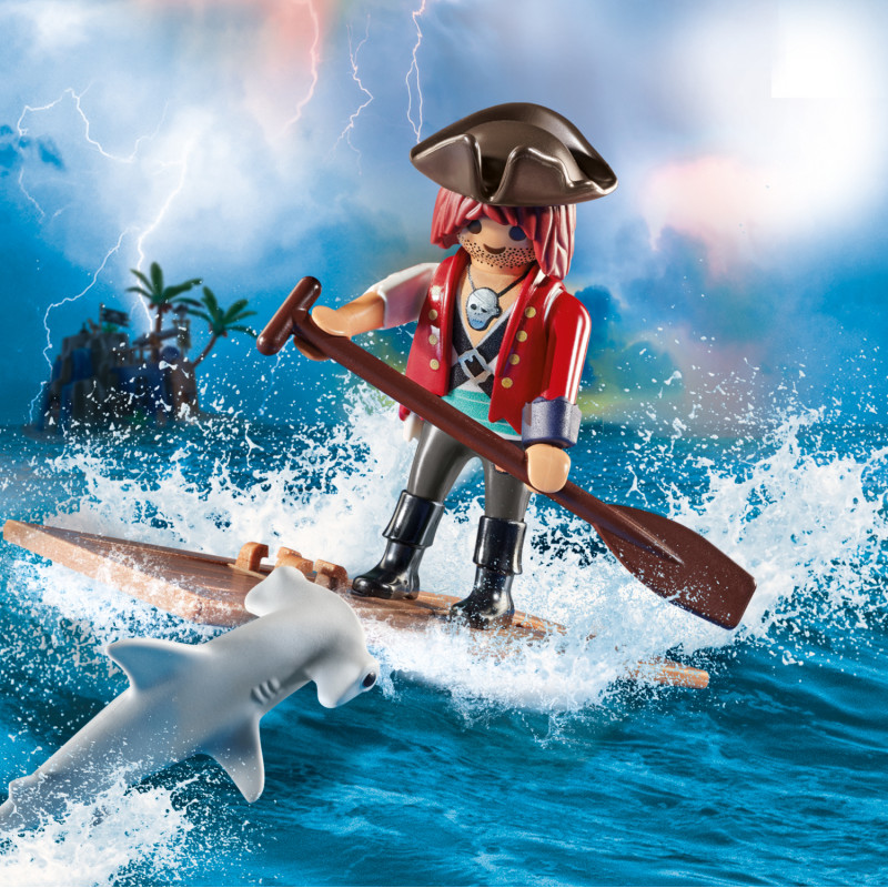 Playmobil Πειρατής με σχεδία και σφυροκέφαλος καρχαρίας(70598)