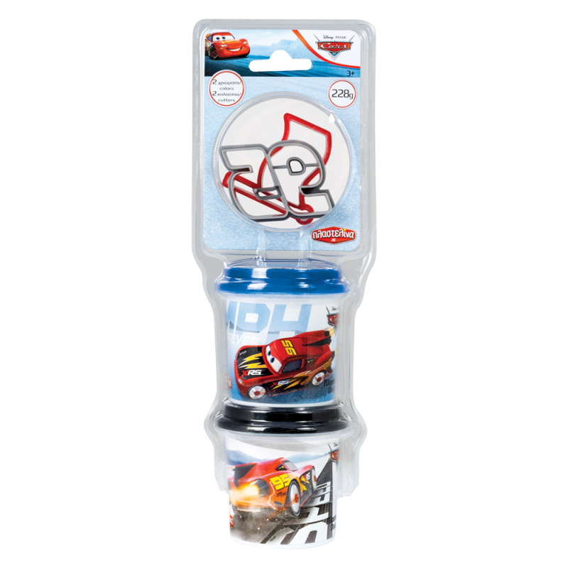 AS Πλαστελίνη Disney Cars 2 Βαζάκια Με Καπάκια Καλουπάκια Και 2 Κόφτες 228gr Για 3+ Χρονών(1045-03551)