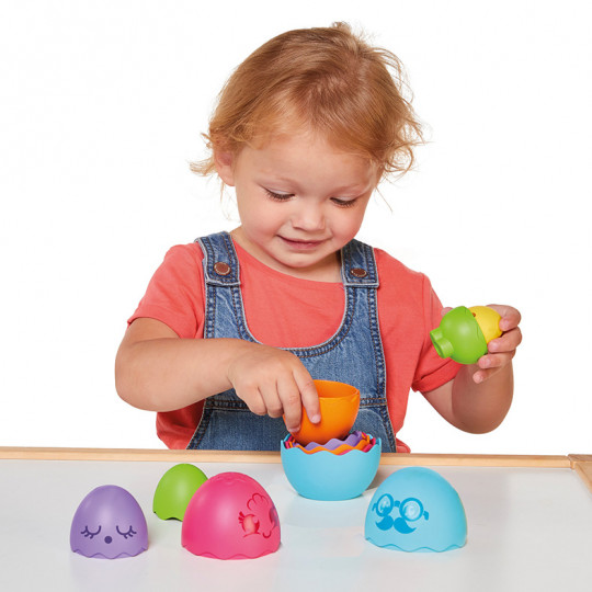 Tomy Toomies Baby Toddler Toy Hide &amp; Squeak Nesting Eggs For 6-36 Months(1000-73080)