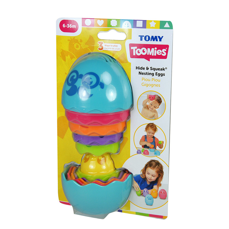 Tomy Toomies Baby Toddler Toy Hide & Squeak Nesting Eggs For 6-36 Months(1000-73080)