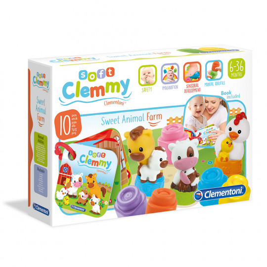 Soft Clemmy Baby Toddler Sweet Animal Farm With 12 pcs Soft Premium Blocks For 6-36 Months(1033-17174)