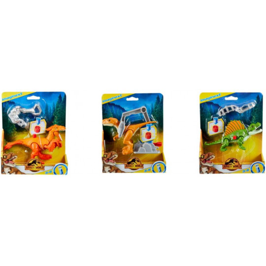 Fisher Price Imaginext-Jurassic World 3 Δεινόσαυρος Με Φίμωτρο-3 Σχέδια (GVV67)