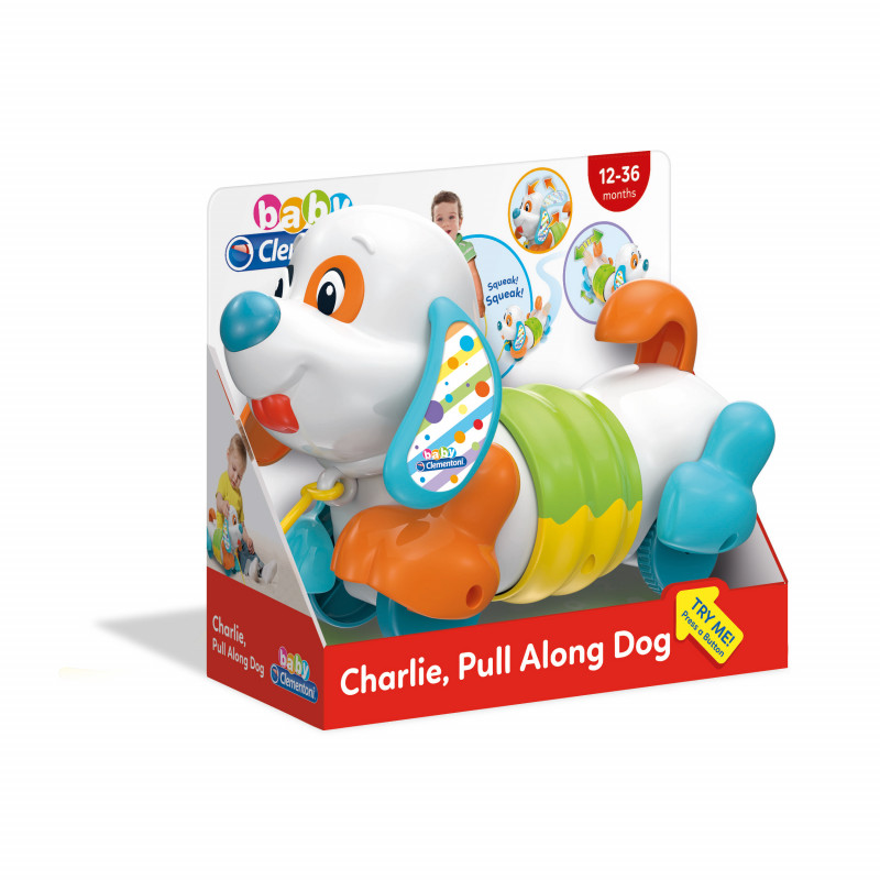 Baby Clementoni Baby Toddler Toy Charlie Pull Along Dog For 12-36 Months(1000-17262)