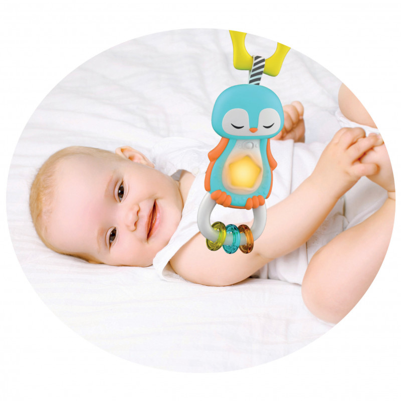 Baby Clementoni Baby Rattle Sweet Penguin Light And Melodies For 3+ Months(1000-17331)