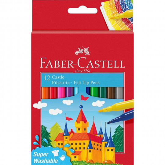 Faber Castell Μαρκαδόροι Super Washable 12χρωμάτων (554201)