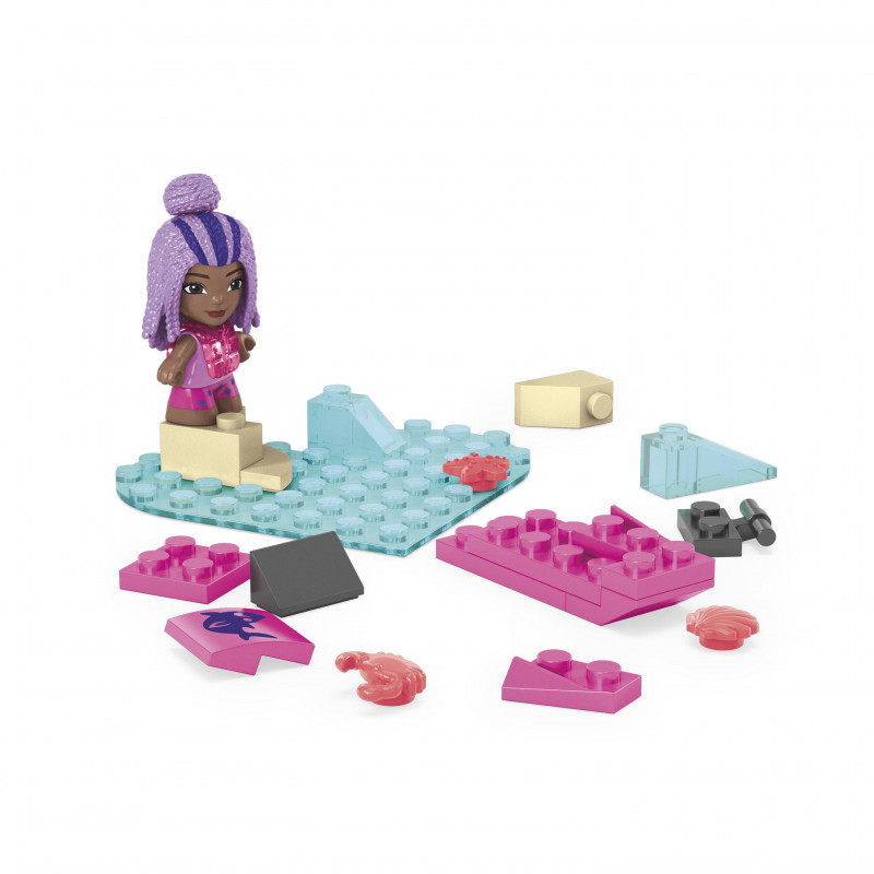 F.P. Mega Bloks Barbie Color Reveal Φιγούρα Με Αξεσουάρ-3 Σχέδια (HHP85)