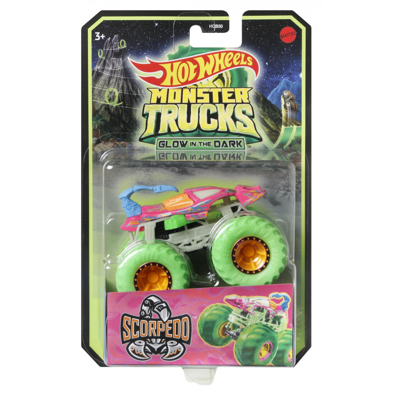 Hot Wheels Οχηματα Monster Trucks Glow-In-The-Dark (HCB50)