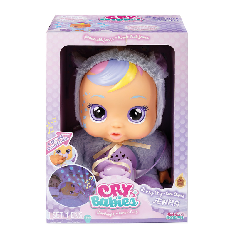 Cry Babies Goodnight Jenna Interactive Baby Doll-Starry Sky projector-Light up Tears And Lullabies (4104-84070)