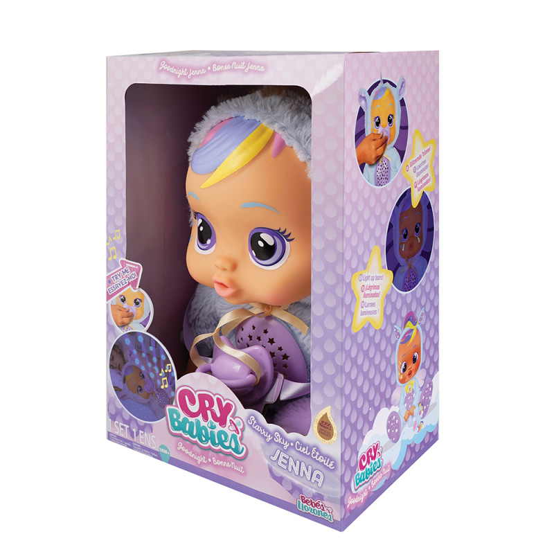 Cry Babies Goodnight Jenna Interactive Baby Doll-Starry Sky projector-Light up Tears And Lullabies (4104-84070)