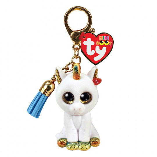 TY Mini Boos Clip Pixy Unicorn White (1607-25055)