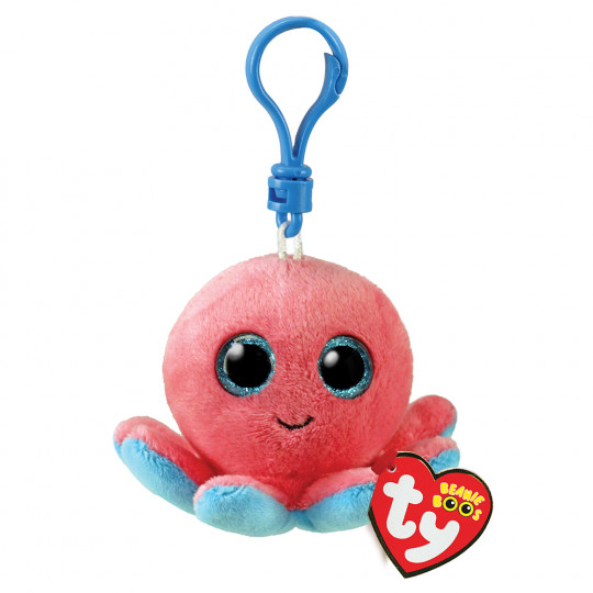 TY Beanie Boos Sheldon Plush Clip Octopus Coral 8.5cm (1607-35255)