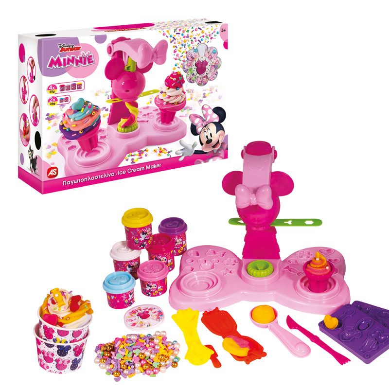 AS Dough Ice Cream Maker With 4 Dough Pots - 3D Caps 280gr And Sprinkles For Ages 3+ (1045-03595)