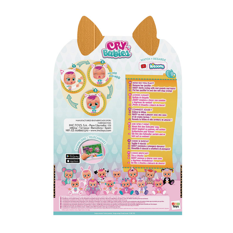 Cry Babies Daisy - Interactive Baby Doll Cat Cries Real Tears With Easter Candle(4104-91658)