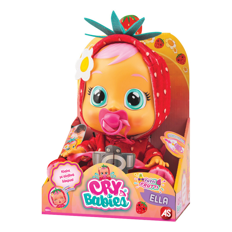 Cry Babies Tutti Frutti Ella - Interactive Baby Doll Strawberry Cries Real Tears With Easter Candle(4104-93812)